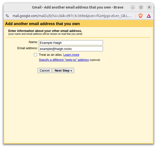 Add another email address